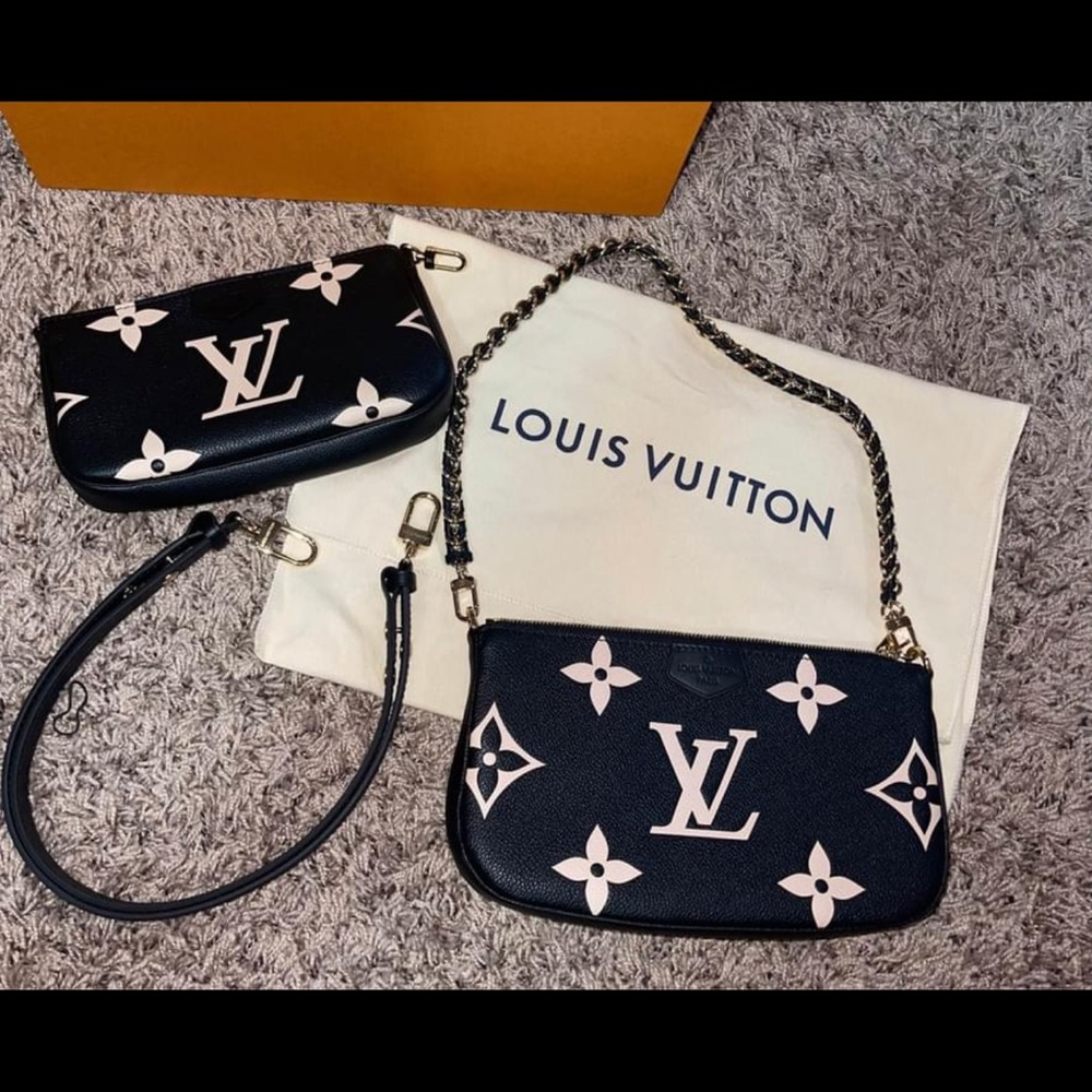 Louis Vuitton Black and Cream Monogram Crossbody Bag